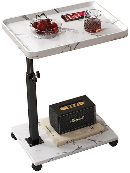 TUWENA Beistelltisch Beistelltisch C-Form Höhenverstellbar mit Rollen, Couchtisch 45-80 cm, Mobiler Beistelltisch für Sofa Bett, Schlafzimmer Wohnzimmer Balkon