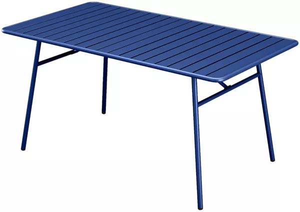 Vente-unique - MIRMANDE Garden dining set Metall Blau - B 100 cm x H 75 cm x L 200 cm