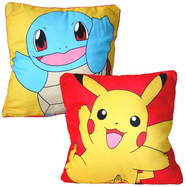 POKÉMON Dekokissen Pikachu & Schiggy Pokemon 40 x 40 cm Deko-Kissen Wende-Motiv