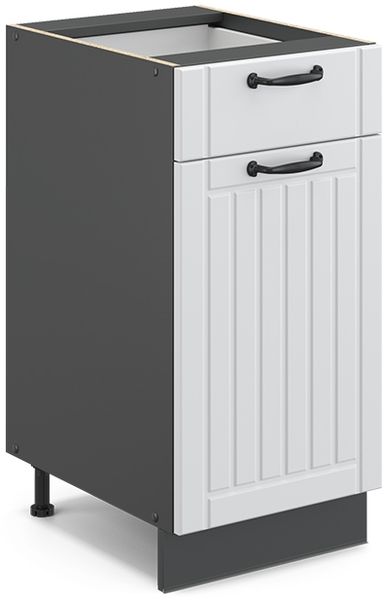Küchenunterschrank Fame-Line Weiß Landhaus 40 cm ohne Arbeitsplatte Vicco
