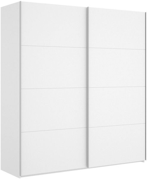 Dmora Kleiderschrank 2 Türen Alias, Kleiderbügel für Schlafzimmer, Mehrzweckschrank, 180x65h204 cm, Glänzendes Weiß