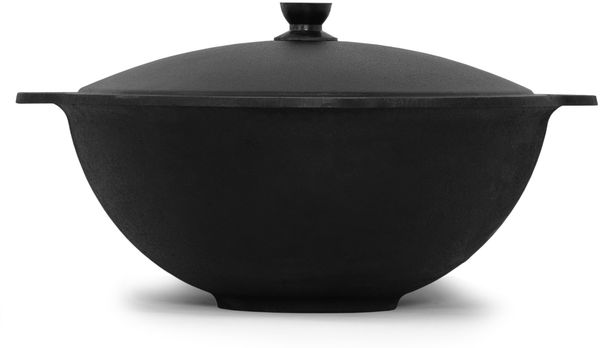 Gusseisen Kasan 8L NAMANGAN Deckel Campingtopf Kazan WOK Kessel Camping BBQ Asia