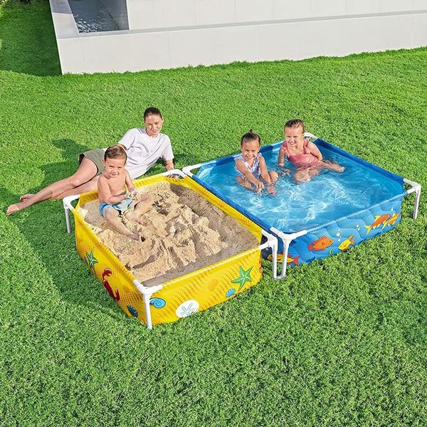 Bestway My First Frame Pool mit Sandkasten | 213 x 122 x 30,5 cm