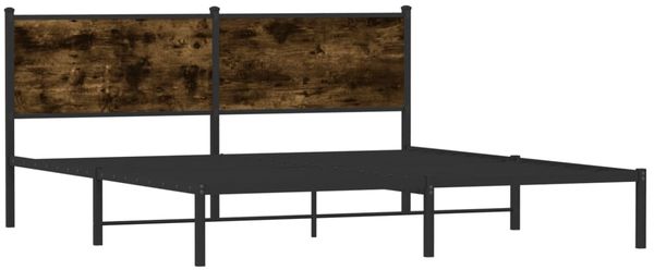 vidaXL Metallbett ohne Matratze Räuchereiche 180x200 cm 4007671 Bild 3
