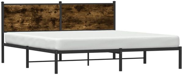 vidaXL Metallbett ohne Matratze Räuchereiche 180x200 cm 4007671 Bild 4