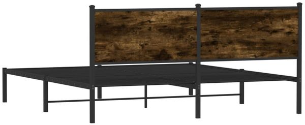 vidaXL Metallbett ohne Matratze Räuchereiche 180x200 cm 4007671 Bild 7