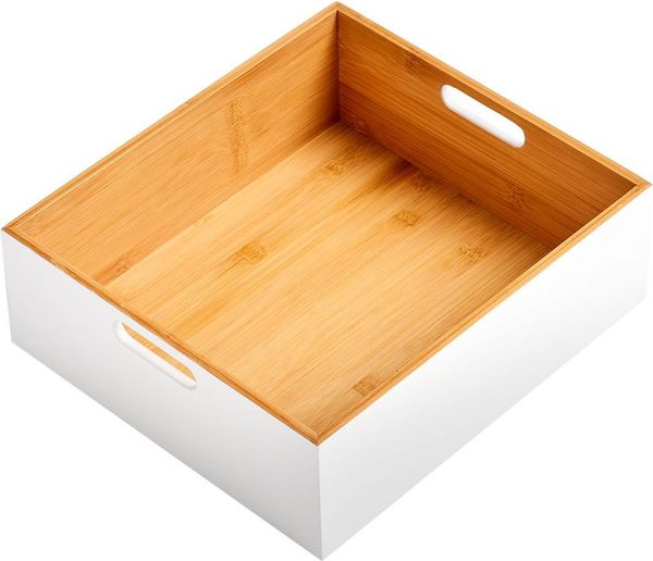 ZELLER PRESENT Aufbewahrungskiste Nordic Home 30 x 27 x 10. 5cm weiß/ braun