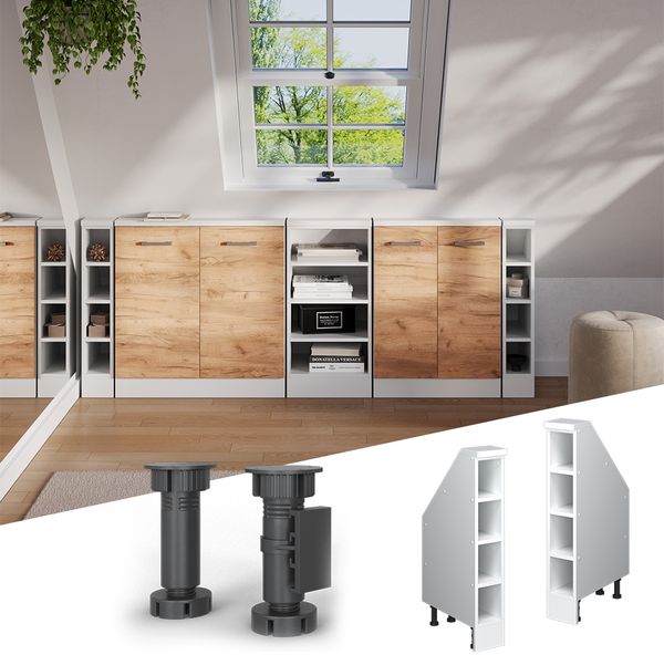 Dachschrägenschrank Rion Weiß 15 x 81.6 cm mit 4 Fächern Vicco Bild 2