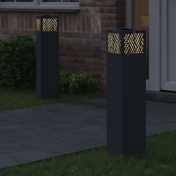 vidaXL Solar LED Weg Licht 2 pcs Anthrazit Kalt gewalzter Stahl 879732 Bild 3
