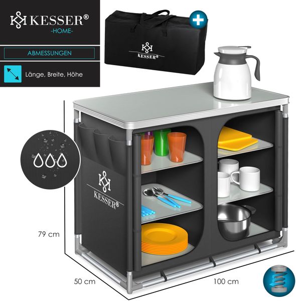 KESSER® Campingschrank, Campingküche mit Aluminiumgestell, inkl. Tragetasche , Kocherschrank für Camping , Campingmöbel , Outdoor Typ F6 (Anthrazit) Bild 7