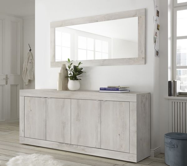 Sideboard >Belinda< (BxHxT: 207x86x43 cm) Holzstruktur Pinie Weiss