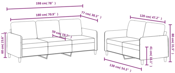 vidaXL 2-tlg. Sofagarnitur Blau Samt 3202023 Bild 6