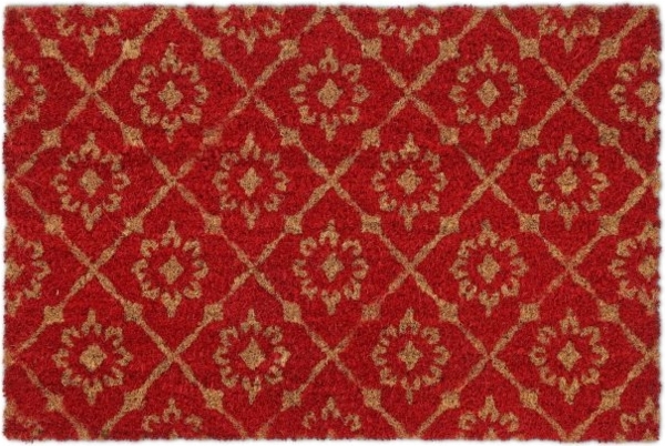 Kokos Fußmatte mit floralem Muster 10039013