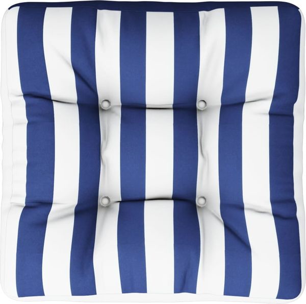 vidaXL Palettenkissen Blau Weiß Gestreift 50x50x12 cm Stoff 360440 Bild 2