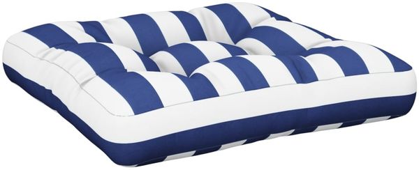 vidaXL Palettenkissen Blau Weiß Gestreift 50x50x12 cm Stoff 360440 Bild 4