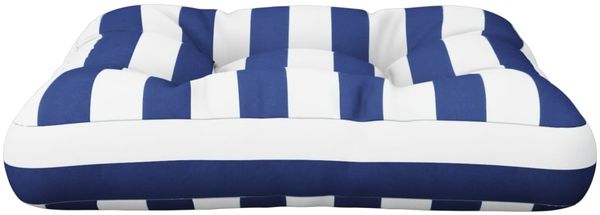 vidaXL Palettenkissen Blau Weiß Gestreift 50x50x12 cm Stoff 360440 Bild 5