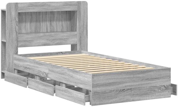 vidaXL Bettgestell mit Stauraum Grau Sonoma 80 x 200 cm Holzwerkstoff 3433999 Bild 4