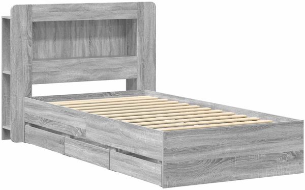 vidaXL Bettgestell mit Stauraum Grau Sonoma 80 x 200 cm Holzwerkstoff 3433999 Bild 3