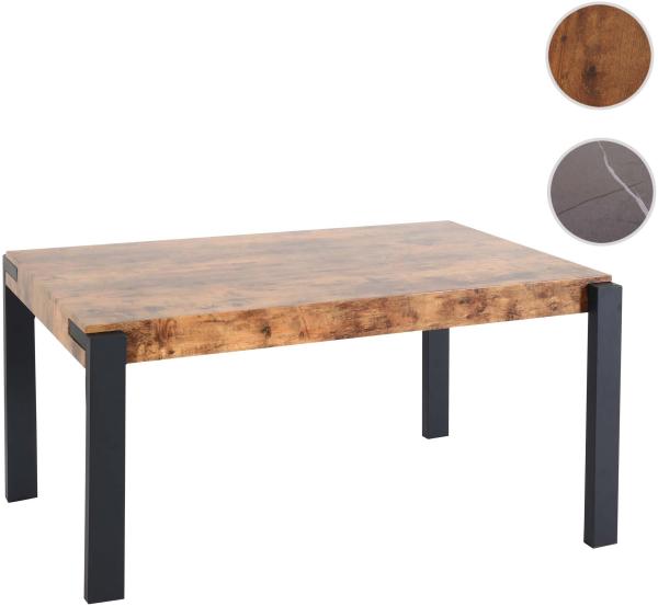 Esstisch HWC-L53, Tisch Küchentisch Esszimmertisch, Industrial Metall 140x80cm ~ dunkle Wildeiche Bild 9