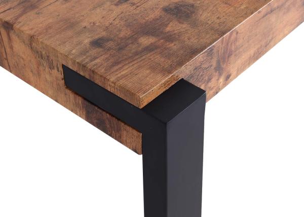 Esstisch HWC-L53, Tisch Küchentisch Esszimmertisch, Industrial Metall 140x80cm ~ dunkle Wildeiche Bild 7