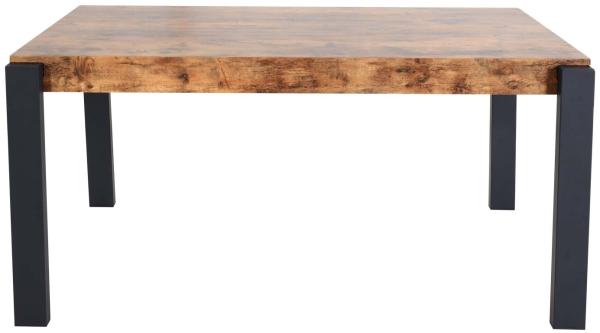Esstisch HWC-L53, Tisch Küchentisch Esszimmertisch, Industrial Metall 140x80cm ~ dunkle Wildeiche Bild 5