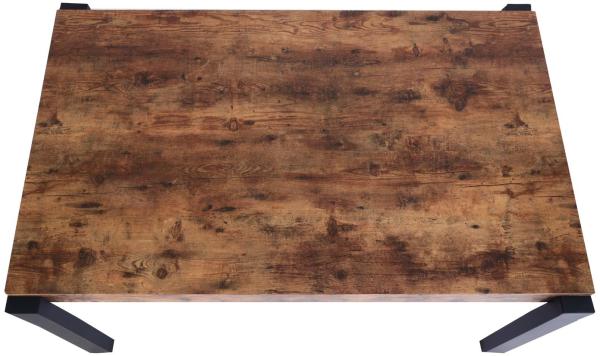 Esstisch HWC-L53, Tisch Küchentisch Esszimmertisch, Industrial Metall 140x80cm ~ dunkle Wildeiche Bild 4