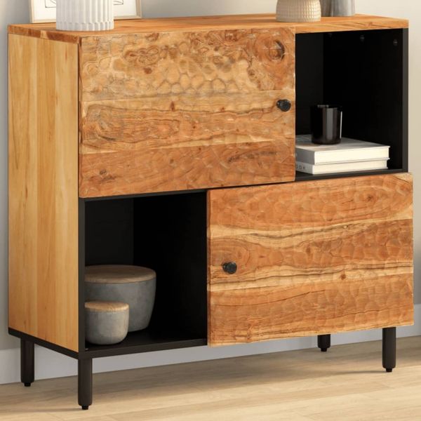 Beistellschrank, Büroschrank, Sideboard 80x33x75 cm Massivholz Akazie