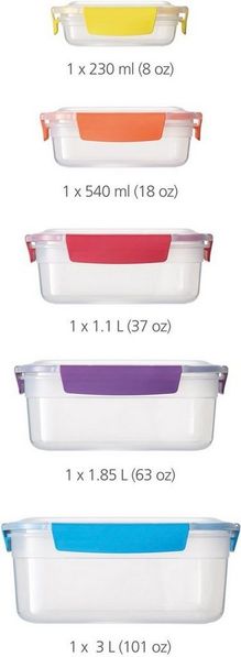 Joseph Joseph Nest Lock Vorratsdosen - Set 5 tlg. Color