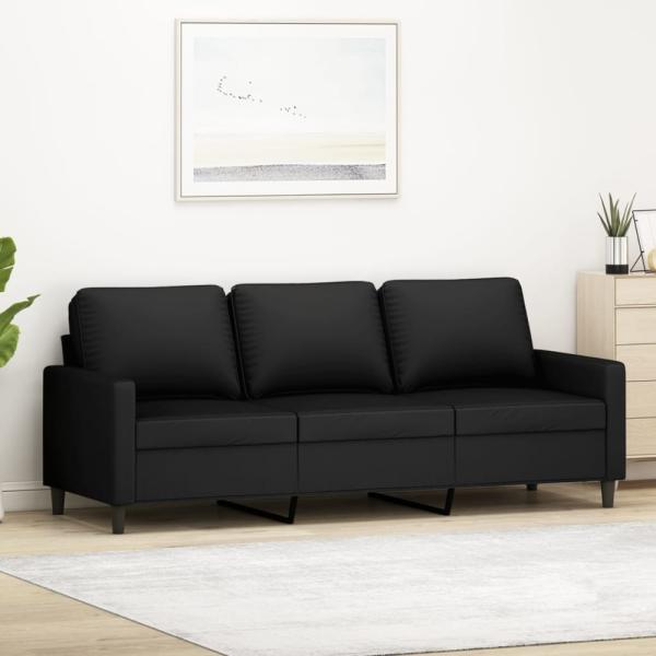 vidaXL 3-Sitzer-Sofa Schwarz 180 cm Samt 359214