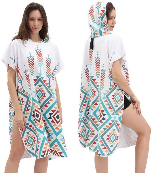 MOPUEA Badetuch Duschtuch Poncho-Badetuch mit Kapuze saugfähig & schnelltrocknend, (Badeponcho Strandtuch tragbar Surf Poncho Umziehhandtuch, 1-St), Strandponcho Umziehhilfe Outdoor Umkleidehandtuch Schwimmbad Badetuch