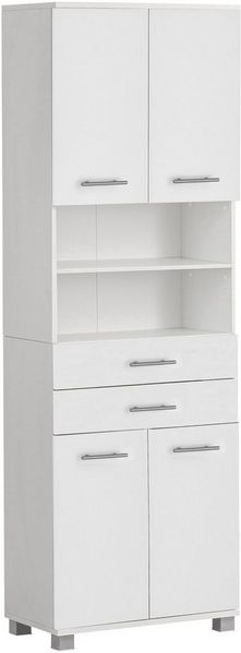 welltime Hochschrank Emmi, Breite 59 cm made in Germany 4 Türen, Metallbeschläge