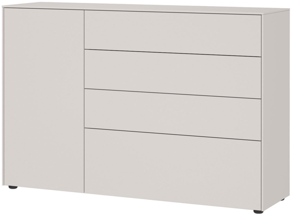 Kommode Luna / GW-Lomena, Holzwerkstoff, Grau, 137 x 93 x 41 cm