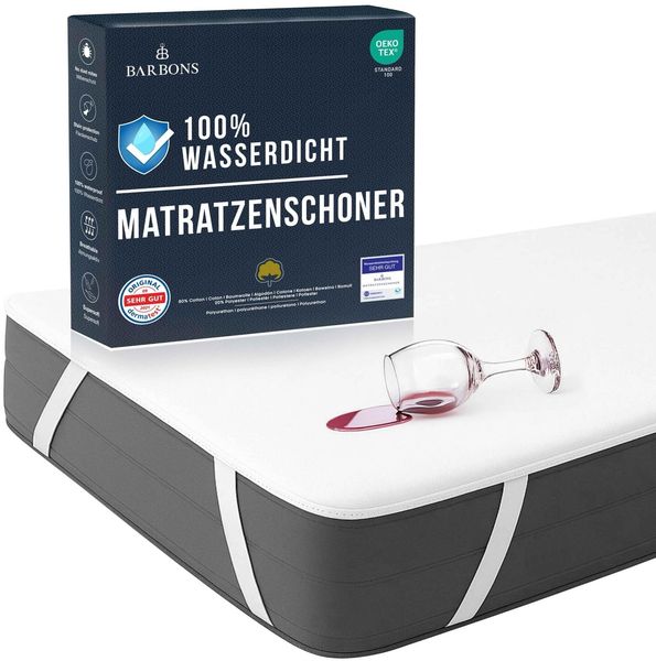 BARBONS Matratzenschoner 60x120 cm 2er - Oeko-TEX Zertifiziert wasserdichte Matratzenauflage Inkontinenzunterlage waschbar Nässeschutz Atmungsaktiv (60x120 cm 2er Set)