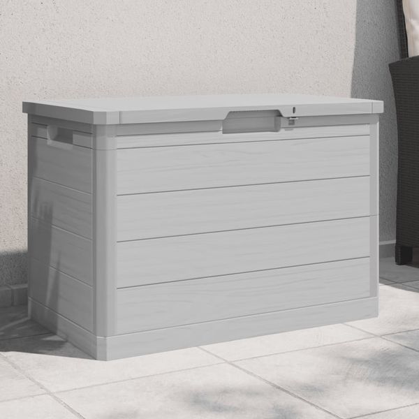 vidaXL Outdoor-Kissenbox Grau 77,5x44,5x53 cm Polypropylen 366603