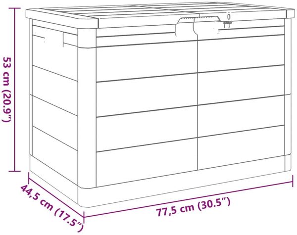 vidaXL Outdoor-Kissenbox Grau 77,5x44,5x53 cm Polypropylen 366603 Bild 11