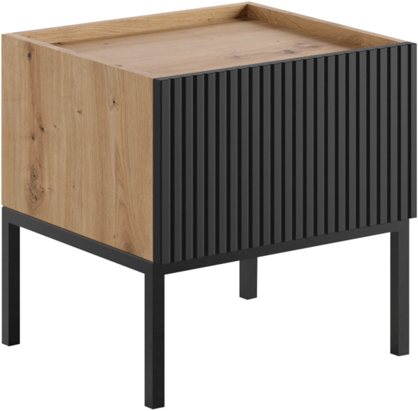 Nachttisch Cowilo (Farbe: Artisan Eiche + Schwarz)