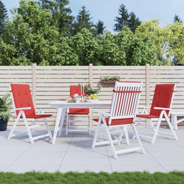 vidaXL Gartenstuhlauflagen für Hochlehner 4 Stk. Rot 120x50x3 cm Stoff 43188