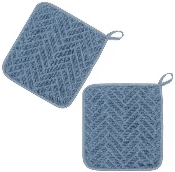 Kracht Topflappen Bricks, (Set, 2-tlg, 2-teilig), 2er Set Topflappen, Baumwoll Frottier, ca. 22x22 cm