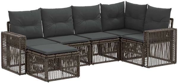 vidaXL Gartensofa-set 6 pcs Grau und Dunkelgrau Poly-Rattan 3435191