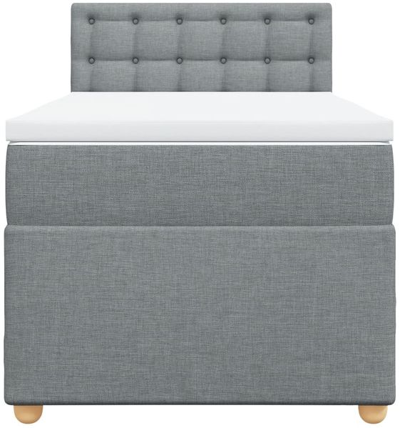 vidaXL Boxspringbett mit Matratze Hellgrau 90x200 cm Stoff 3288877 Bild 6