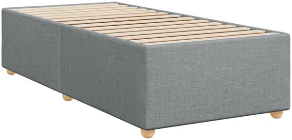 vidaXL Boxspringbett mit Matratze Hellgrau 90x200 cm Stoff 3288877 Bild 9