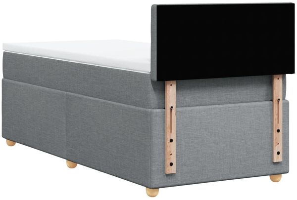 vidaXL Boxspringbett mit Matratze Hellgrau 90x200 cm Stoff 3288877 Bild 8