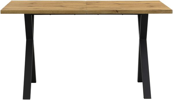 Esstisch, Design mit gekreuzten Beinen, rechteckiger Esstisch, Couchtisch, moderner, einfacher Esstisch aus Schmiedeeisen, L140*B80*H76cm,Eiche+schwarz[OLD SKU:N634P243368A] Bild 5