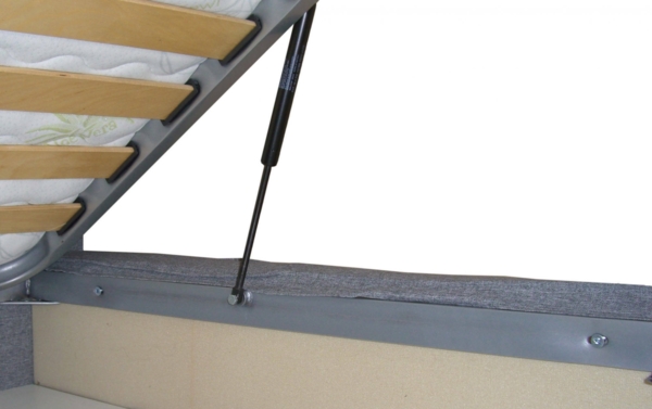 Dmora Adi Doppelbett, Bettkasten mit Stoffbezug, 100 % Made in Italy, Öffnung vorne, geeignet für Matratzen 160 x 190 cm, Beige Bild 6