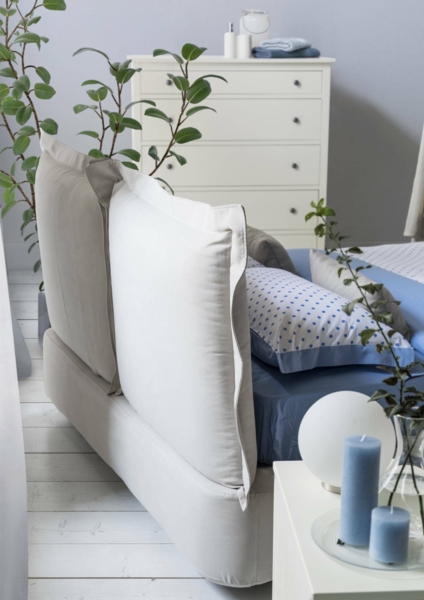 Dmora Adi Doppelbett, Bettkasten mit Stoffbezug, 100 % Made in Italy, Öffnung vorne, geeignet für Matratzen 160 x 190 cm, Beige Bild 5