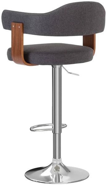 vidaXL 2 Stk. Barhocker Bugholz und Stoff Dunkelgrau 327338 Bild 5
