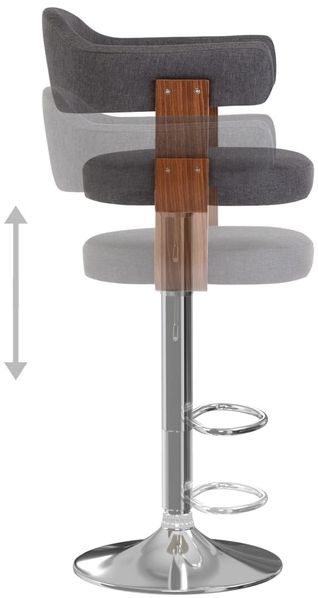 vidaXL 2 Stk. Barhocker Bugholz und Stoff Dunkelgrau 327338 Bild 6