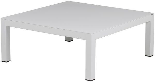 Beistelltisch Domino aus Aluminium, modern und pflegeleicht, in Weiß, 140x70 cm, rechteckig