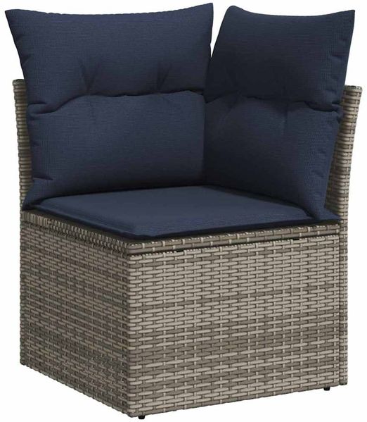 vidaXL Gartensofa-set mit Kissen 9 pcs Grau Poly-Rattan 3345525 Bild 5