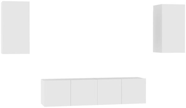 vidaXL 4-tlg. TV-Schrank-Set Weiß Spanplatte [3074453] Bild 2